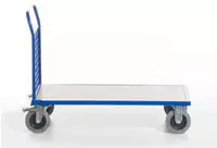 Gitter-Stirnwandwagen,Tragl. 500kg,Ladefl. LxB 1200x800mm,Holzplatte,1 Wand,RAL5010,2