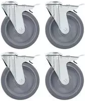 vidaXL Lenkrollen mit Bolzenloch und Doppelbremsen 4 Stk. 125 mm