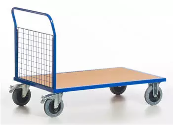 Rollcart Gitter-Stirnwandwagen 1000x700mm 600kg Tragkraft, Holzladefl&auml;che, blau (02-6037)