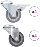 vidaXL 8 Stk. Lenkrollen mit R&uuml;ckenloch 50 mm