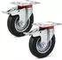 Wiltec Doppelstopp-Lenkrolle 2er-Set Vollgummi Ø100mm 70kg (64906)