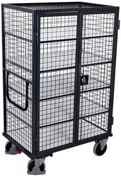 VARIOfit ESD Etagenwagen vergittert mit Fl&uuml;gelt&uuml;r, 5 Ladefl&auml;chen, 1245x785mm (sw-800.867)