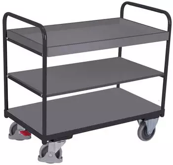 VARIOfit VARIOfit Etagenwagen niedrig 3 Ladefl&auml;chen 1000x700mm Anthrazitgrau RAL 7016 (sw-700.241/AG)