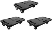 vidaXL Transportroller 3 Stk. Schwarz Polypropylen 300 kg