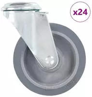 vidaXL 24 Stk. Lenkrollen mit Bolzenloch 100 mm