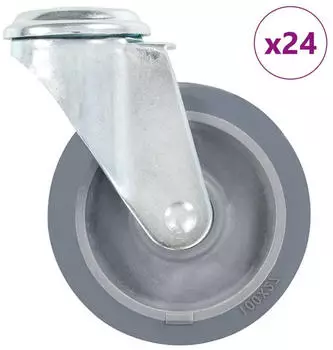 vidaXL Lenkrollen mit Bolzenloch 100mm, 24 Stk. (277864)