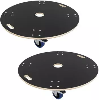 ECD Germany Transportroller rund &Oslash;87cm, Siebdruckplatte, 2er-Set, 800kg (490017205)