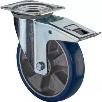 BS Rollen LSS420.B92 Lenkrolle mit Totalfeststeller &Oslash;125mm 300kg PU blau (LSS420.B92.125)