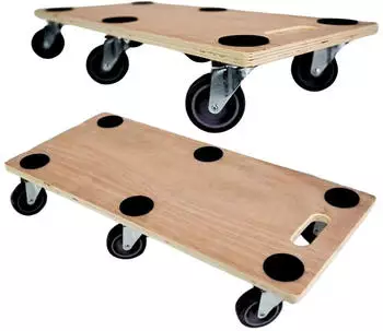 Proregal Hercules Transportroller Sperrholz 300kg, 6 Gummirollen, 30x68cm (PR_MRTS2-03)