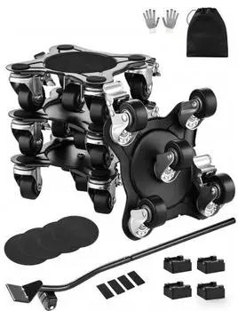 VEVOR M&ouml;belwagen 544kg 5x 360&deg; drehbare R&auml;der Kohlenstoffstahl (XY-10)