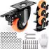 VEVOR Schwerlast-Lenkrollen 4er-Set, PVC, Ø76,2mm, 113kg, mit Feststeller (CC-PBJL-3)