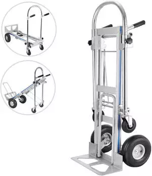 VEVOR Faltbarer Sackkarre 3-in-1 Aluminium 4-Rad 350kg (5ipmoxa4)