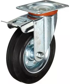 D&ouml;rner + Helmer Vollgummi-Feststell-Lenkrolle mit Rollenlager 200x50mm 210kg (712222)
