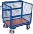 VARIOfit Drahtkastenwagen mit Deckel und Seitenklappe 1330x830x1150mm Anthrazit RAL 7016 (sw-800.405/AG)