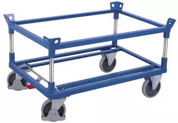 VARIOfit Paletten-Fahrgestell 2 Winkelrahmen 1210x1010mm 500kg TPE-Rollen (sw-870.506)