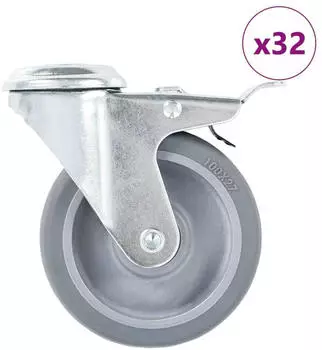 vidaXL Lenkrollen mit R&uuml;ckenloch 100mm, 32 Stk. (277870)