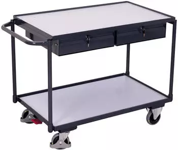 VARIOfit ESD Tischwagen 2 Etagen, 2 Schubladen, 985x595mm, 250kg (sw-600.939)