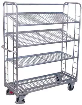 VARIOfit Etagenwagen Drahtgitter verzinkt 4 Etagen 400kg (sw-640.218)