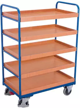 VARIOfit Etagenwagen 5 Etagen, 250kg, EasySTOP, 1165x755mm (sw-800.248)