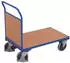 VARIOfit Stirnwandwagen mit Holzwand 880x500mm 400kg Enzianblau RAL 5016 (SW-500.102)