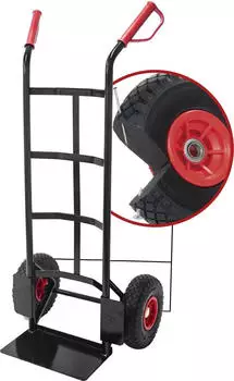 pro-bau-tec Sackkarre Basis Stahl PU-Reifen pannensicher 150kg (PU-20150)