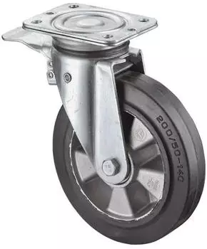 BS Rollen N120.B80.251 Schwerlast-Lenkrolle mit Totalfeststeller, &Oslash;250mm, 550kg (N120.B80.251)