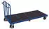 VARIOfit Stirnwandwagen mit senkrechten Streben, Gummibereifung, 500kg, Enzianblau RAL 5016 (sw-2012)