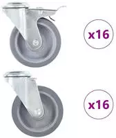 vidaXL 32 Stk. Lenkrollen mit R&uuml;ckenloch 100 mm