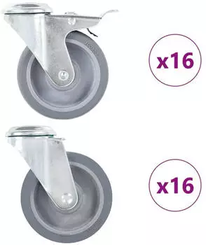 vidaXL Lenkrollen mit R&uuml;ckenloch 100mm, 32 Stk. (277895)