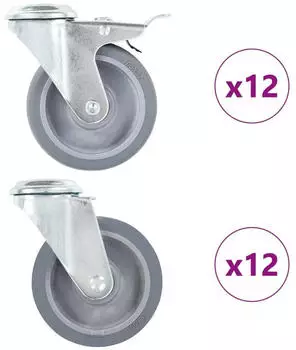 vidaXL Lenkrollen mit R&uuml;ckenloch 100mm, 24 Stk. (277894)