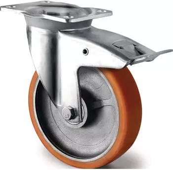 Tecwerk Schwerlastlenkrolle &Oslash;160mm 800kg Totalfesteller Guss-Polyurethan (2000256804)