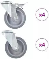 vidaXL 8 Stk. Lenkrollen mit R&uuml;ckenloch 100 mm