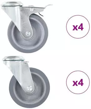 vidaXL Lenkrollen mit R&uuml;ckenloch 100mm, 8 Stk. (277891)