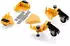 Wiltec Möbelrollen Set 4x schwenkbar 850x850mm 2 mit Bremse 180kg Schwarz-Orange (65037)