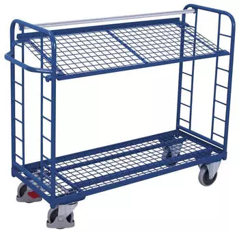 VARIOfit Etagenwagen Drahtgitter 2 Etagen 1355x550mm 250kg (RAL 5016)