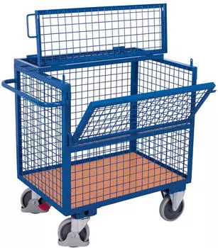 VARIOfit Drahtkastenwagen mit Deckel 500kg RAL5010 Enzianblau (sw-800.405)