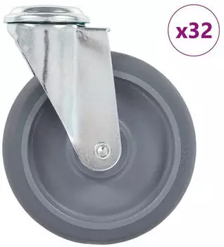 vidaXL Lenkrollen mit Bolzenloch 125mm, 32 Stk. (277875)