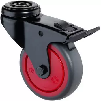 BS Rollen Lenkrolle mit Totalfeststeller Rad-&Oslash; 75mm, Gummi grau, 75kg (A821.A85.075.03)