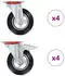 vidaXL Lenkrollen 160mm, 8er-Set (Schwarz)