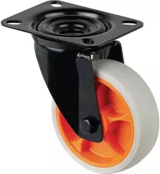 BS Rollen Lenkrolle Gummi &Oslash;100mm 110kg Platte 104x80mm hellgrau (L800.B44.101.02)