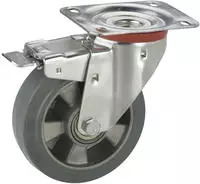D&Ouml;RNER + HELMER Lenkrolle Elastik mit Feststeller - 160 mm