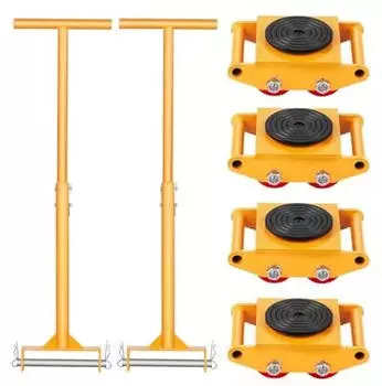 VEVOR Maschinenroller 6T 278x220x105mm PU-Richtungsrollen 360&deg; Drehkappe