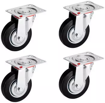 Sotech RED Schwerlastrollen Ø75-200mm 4er Set Lenkrollen (RED)