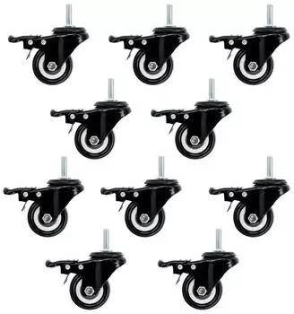 SCHMIDT Systemprofile Lenkrolle mit Bremse M8 Gewinde, 10er-Set (125028)