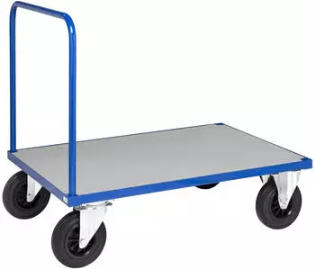 Kongamek Plattformwagen 1000x700x900mm blau, Gummibereifung, verzinkte Ladefl&auml;che (KM431-2)