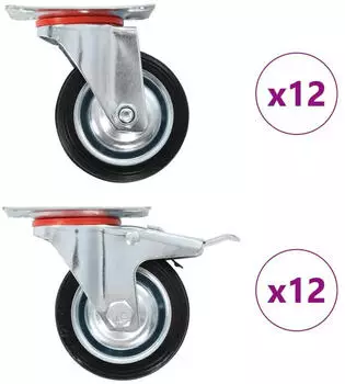 vidaXL Lenkrollen 75mm, 24er-Set