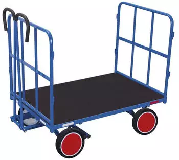 VARIOfit Handpritschenwagen mit 2 Rohrgitterw&auml;nden, Vollgummibereifung, 700kg (zu-42121)