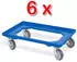 BRB Transportroller für Kisten 600x400mm, 250kg, blau, 6er-Set (00021601)