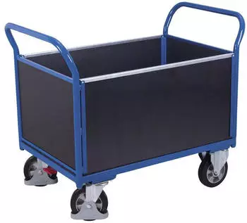 VARIOfit Vierwandwagen mit Siebdruckplatte 1000kg 995x650mm Enzianblau RAL 5016 (sw-700.465)