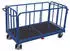 VARIOfit Vierwandwagen mit senkrechten Streben 1305x810mm 500kg Gummibereifung Enzianblau RAL 5016 (sw-1314)